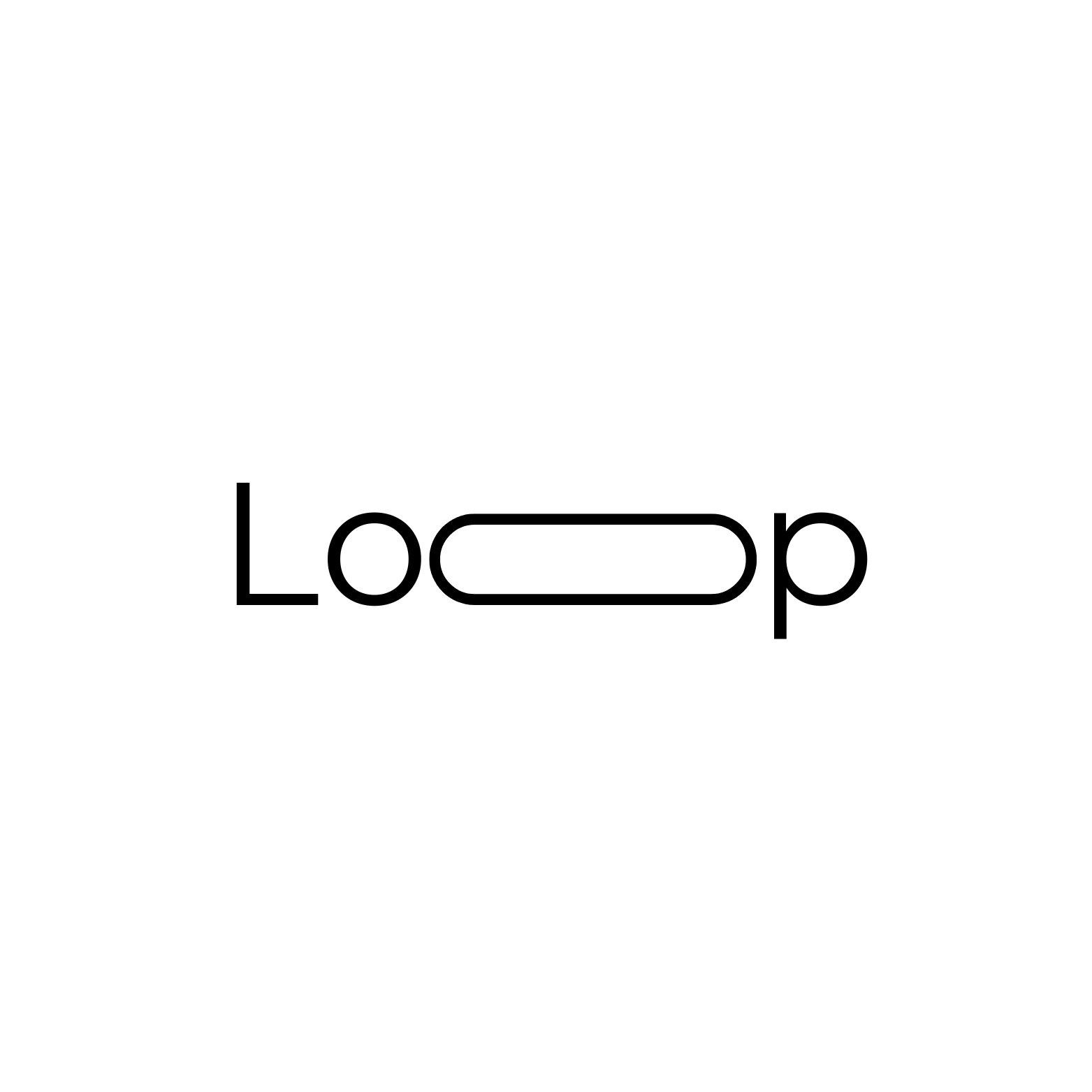 Cream Black Typography Loop Brand Logo